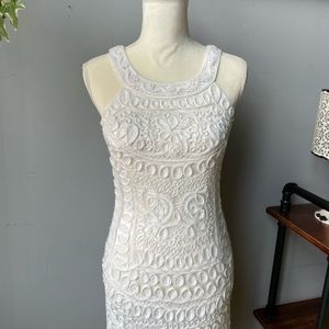 Sue Wong White Elegant Embroidered Mini Dress Wedding or Formal